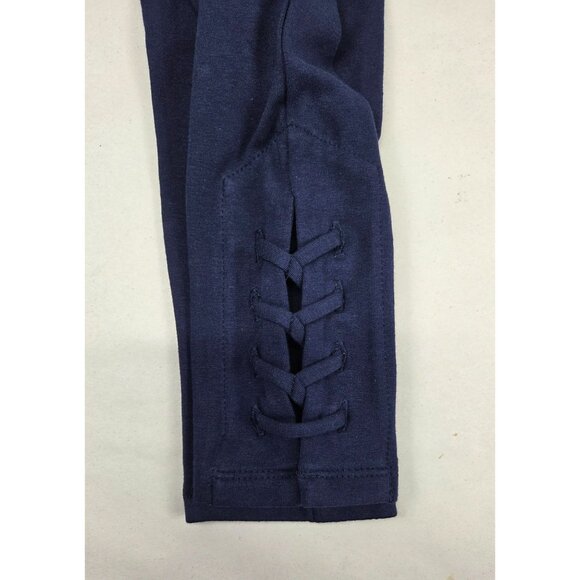 3 Childrens Place Leggins Navy Lace-Up Medium Cotton/Spandex New with Tags - Picture 3 of 7